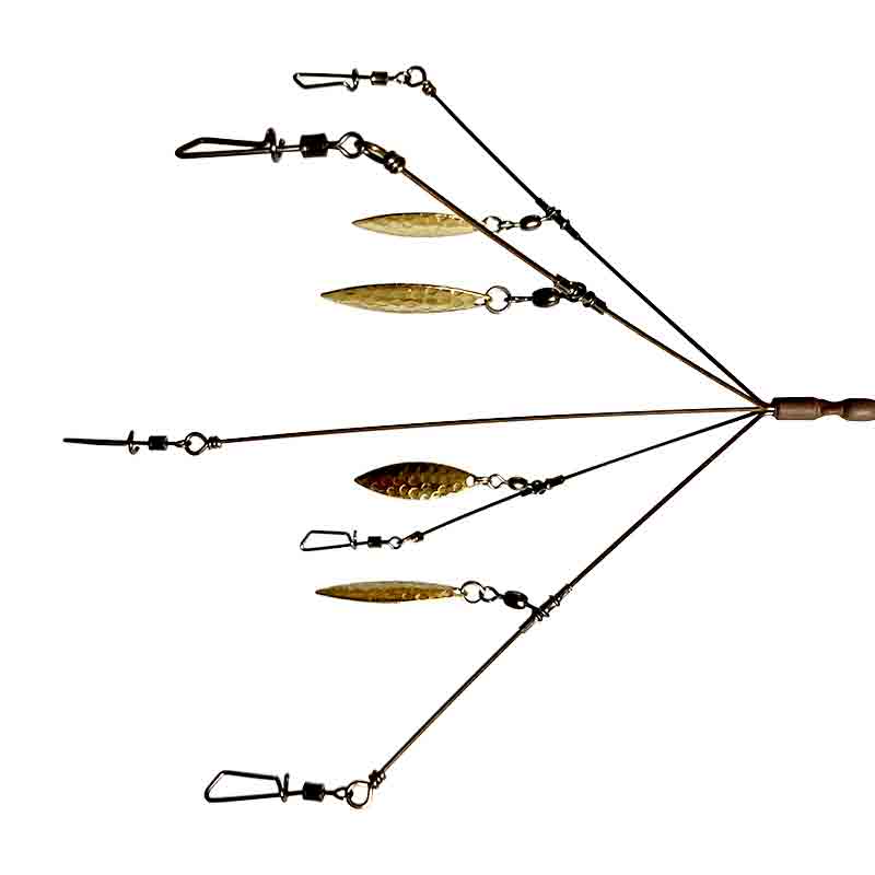 Fishing Vault Fully Rigged 5 Arms 8 Bladed Umbrella Rig Bass Lure